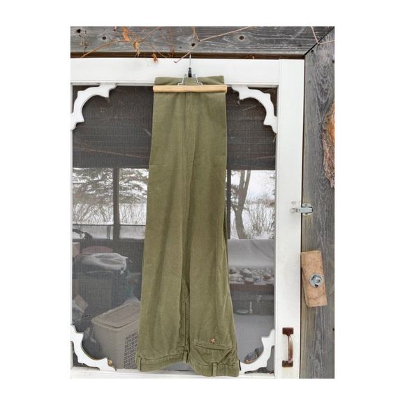 Lands' End Traditional Fit Cotton Velvet Trousers Fine Whale Corduroy Straight - Picture 4 of 5